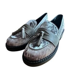 Seychelles Platform Leather Loafers Final Call Taupe Velvet Size 9.5